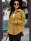 Button Up Collared Neck Long Sleeve Jacket nicholesgifts