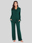 Collared Neck Long Sleeve Loungewear Set with Pockets nicholesgifts