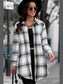 Plaid Button-Up Longline Shirt Jacket nicholesgifts