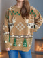 Christmas Element Round Neck Long Sleeve Sweater nicholesgifts