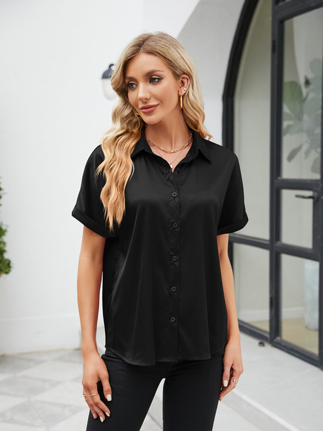 Button Up Short Sleeve Shirt nicholesgifts