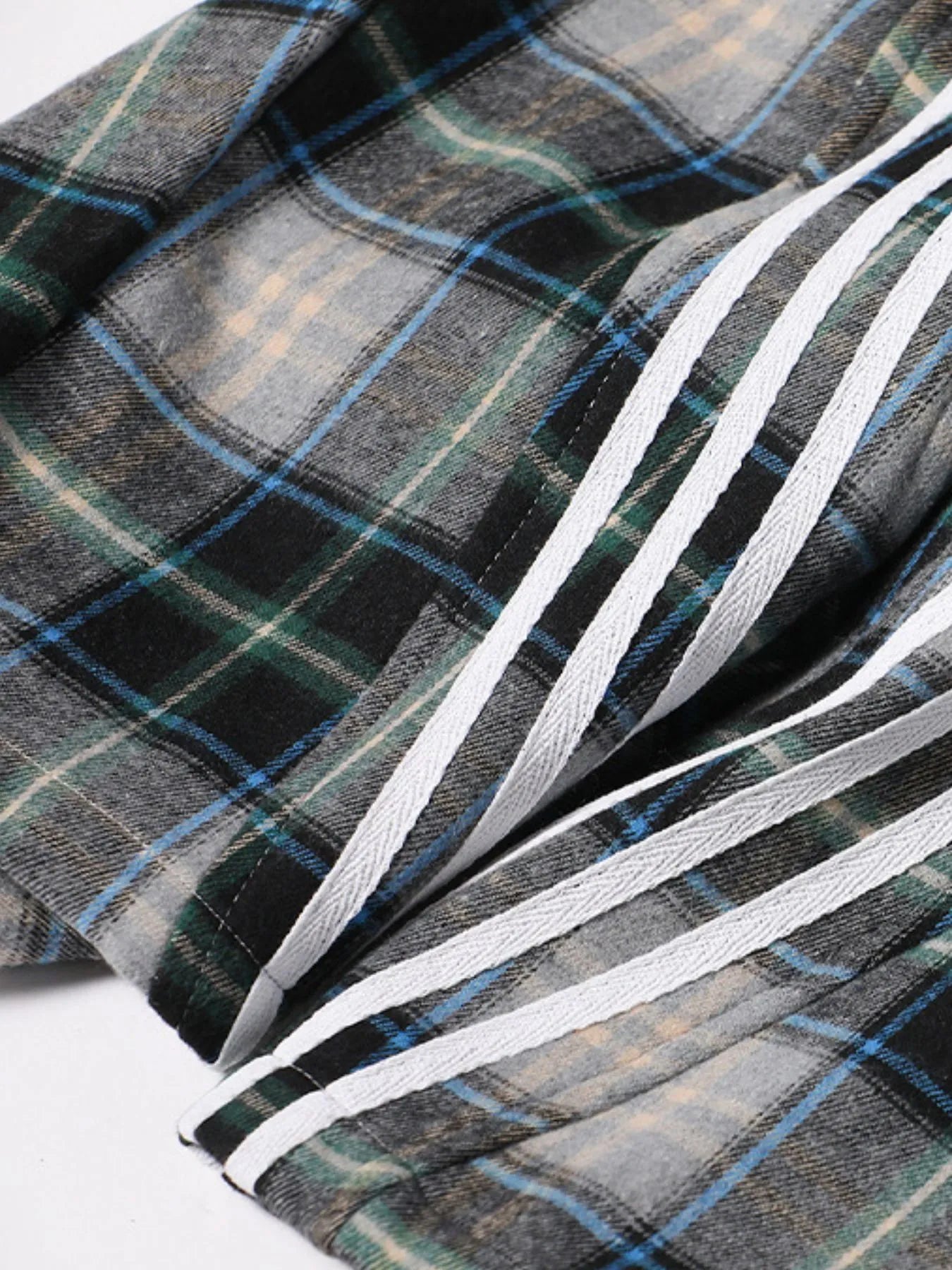 Plaid Casual Pants with Side Stripes Trendsi