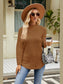 Slit Long Sleeve Mock Neck Sweater nicholesgifts