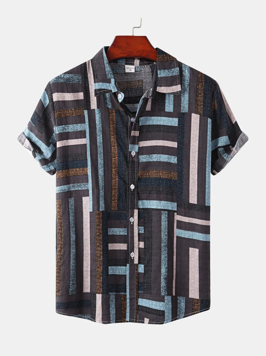 Men's Plus Size Short Sleeve Button-Down Casual Shirt NicholesGifts