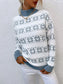 Snowflake Pattern Mock Neck Sweater nicholesgifts