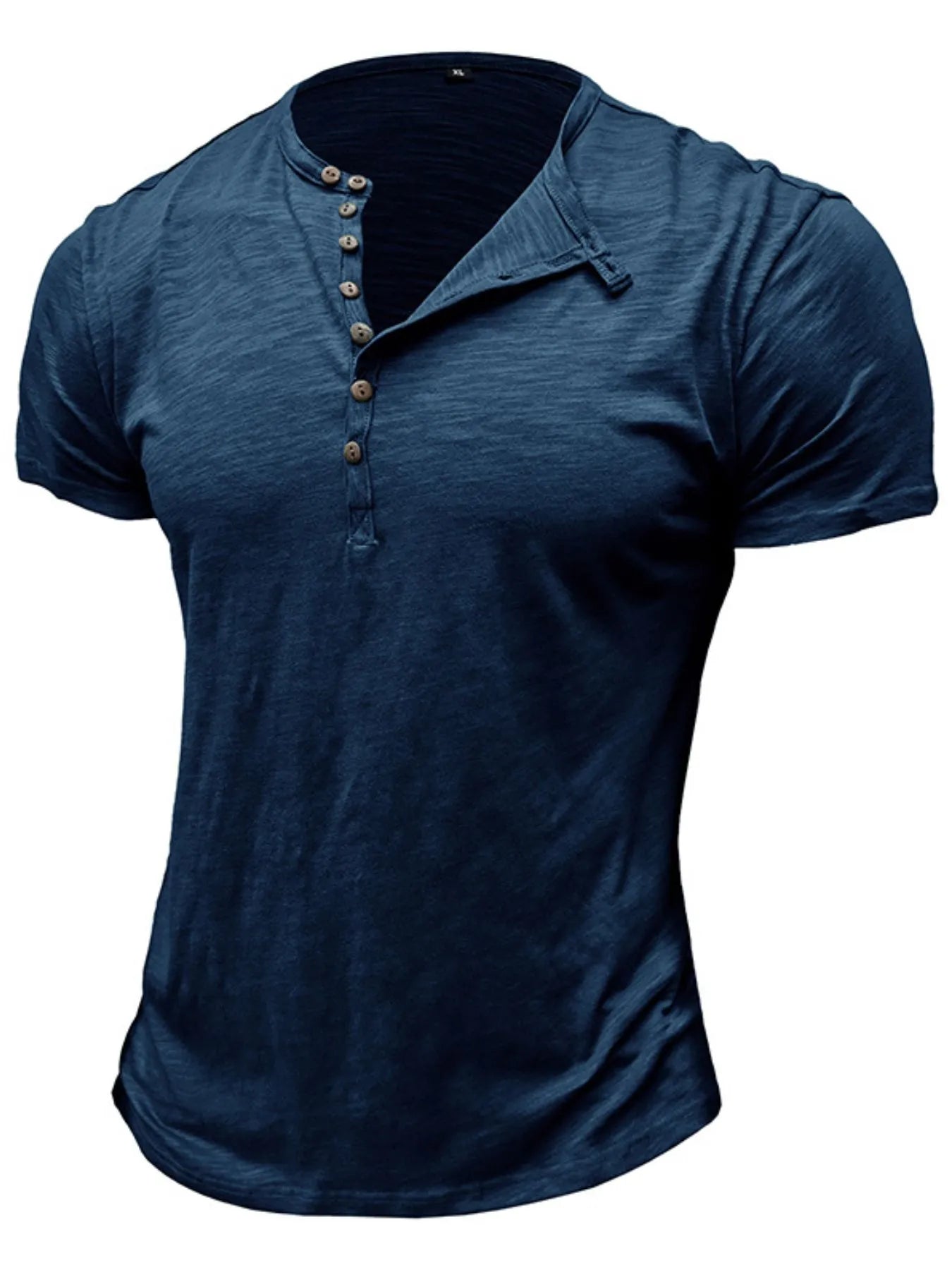 Men's Casual Henley Short Sleeve Button Top NicholesGifts