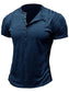 Men's Casual Henley Short Sleeve Button Top nicholesgifts
