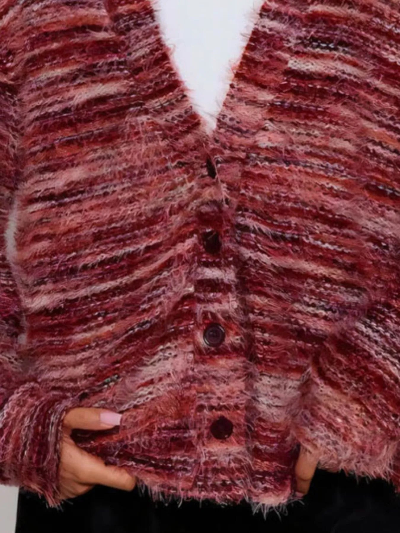 Fuzzy Button Down Chunky Cardigan
