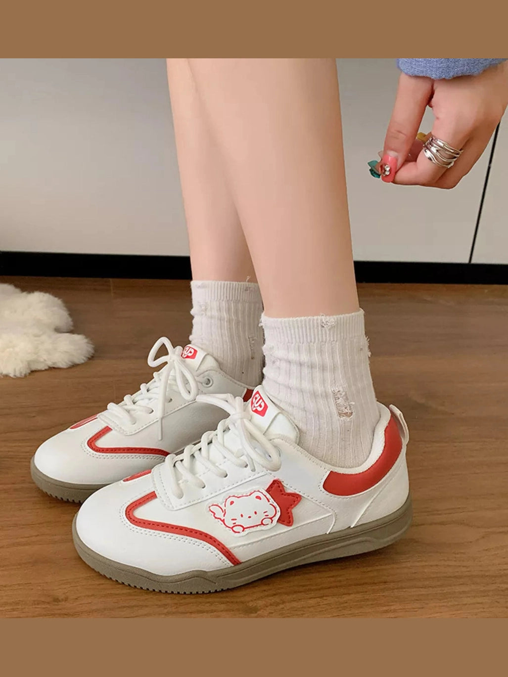 Lace Up Round Toe Sneakers nicholesgifts
