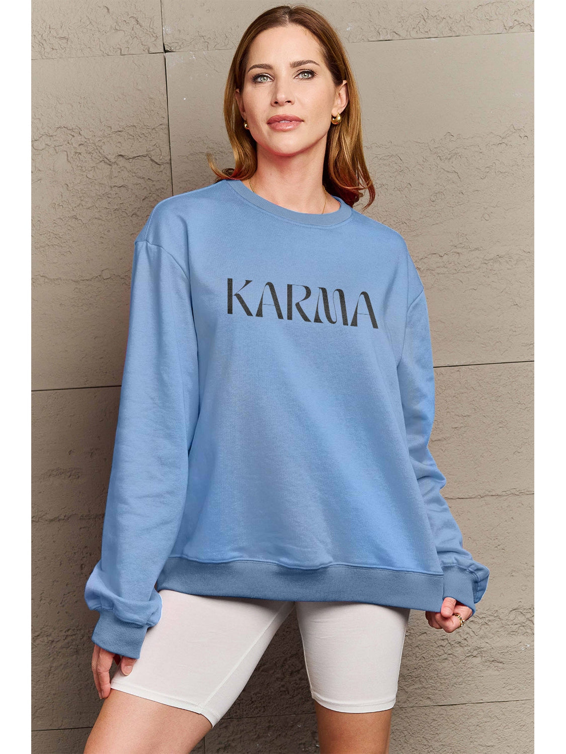 Simply Love Full Size KARMA Graphic Sweatshirt nicholesgifts