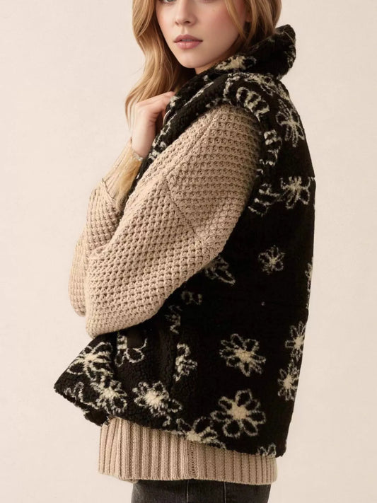 Zip Up Vest Coat with Pockets nicholesgifts