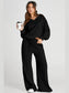 V-Neck Long Sleeve Top and Pants Active Set nicholesgifts