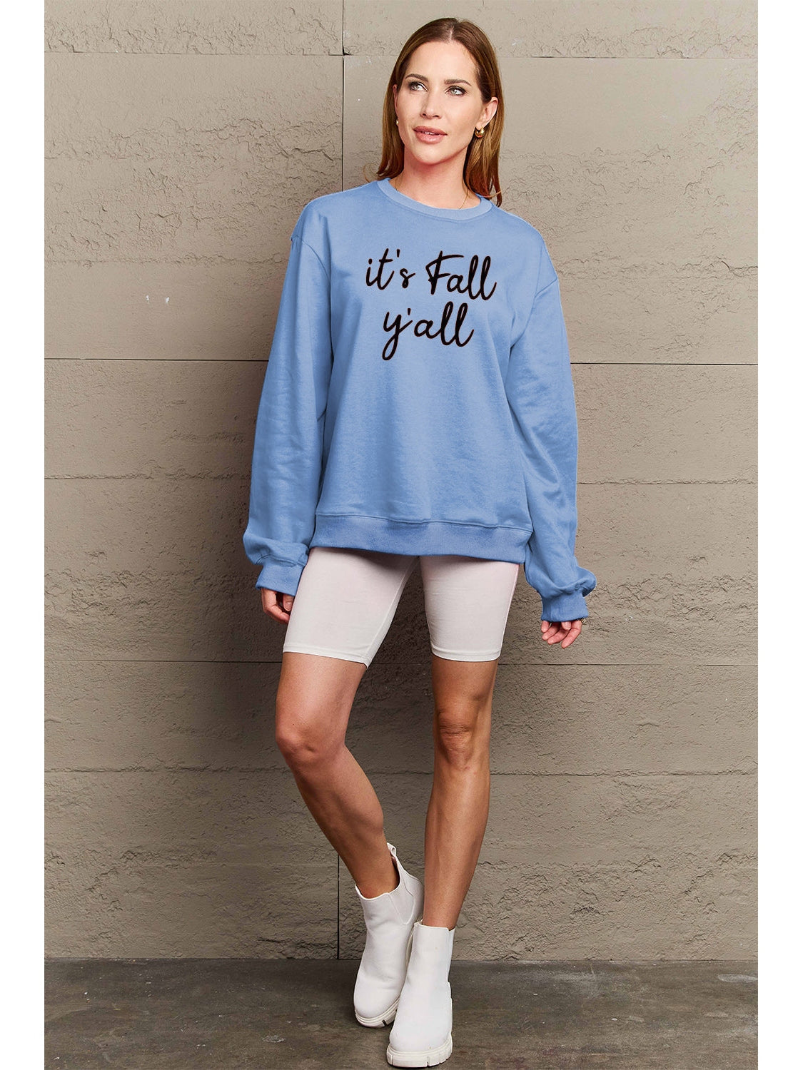 Simply Love Full Size IT'S FALL Y'ALL Graphic Sweatshirt nicholesgifts