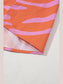 Zebra Stripe Print Ruched Cuff Half Sleeve V Neck Blouse nicholesgifts