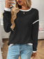 Ribbed Contrast Trim Long Sleeve Top nicholesgifts