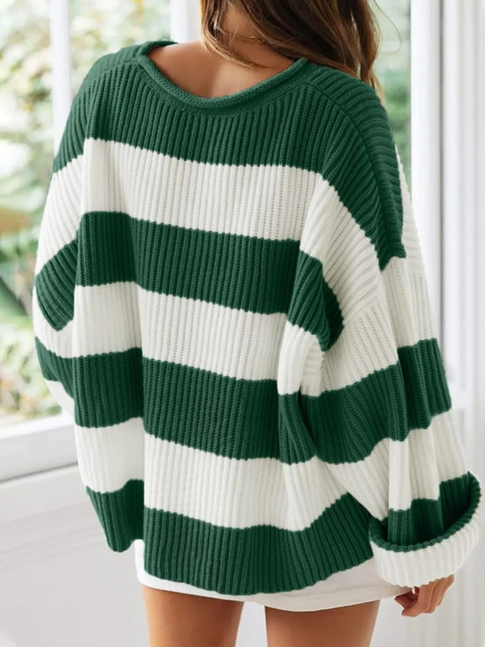 Round Neck Long Sleeve Sweater Trendsi