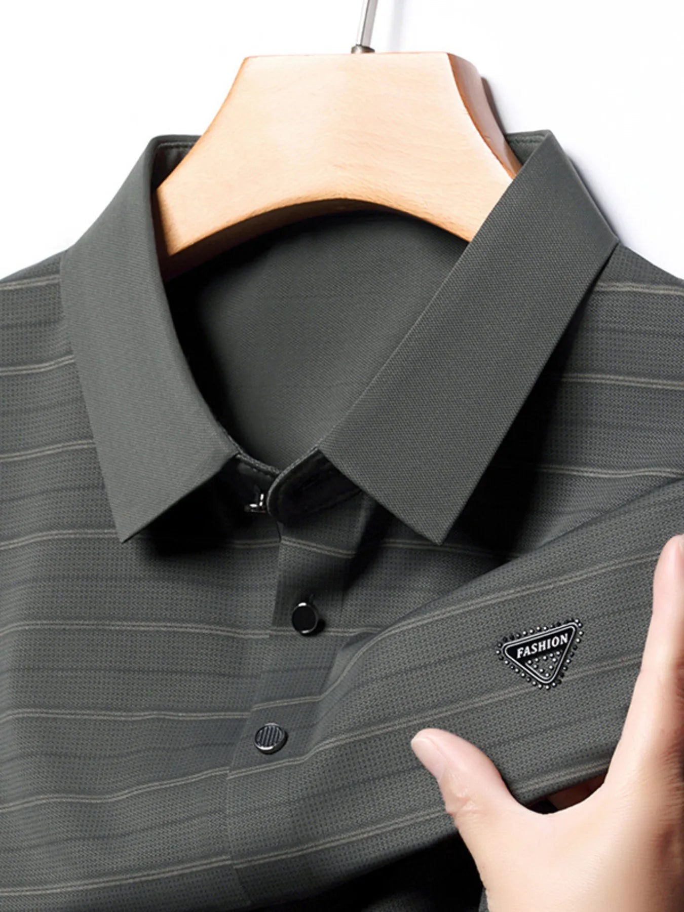 Men's Plus Size Classic Striped Golf Polo Shirt NicholesGifts