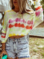 Openwork V-Neck Long Sleeve Sweater nicholesgifts