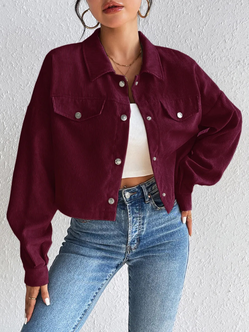 Honey Snap Down Long Sleeve Jacket nicholesgifts