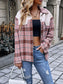 Ivy Lane Plaid Collared Neck Drop Shoulder Jacket nicholesgifts