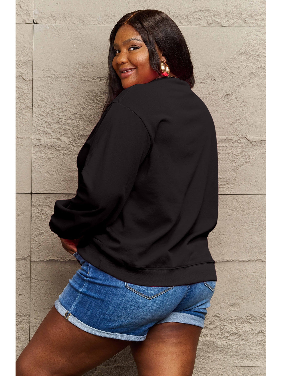Simply Love Full Size POSITIVE ENERGY Graphic Sweatshirt NicholesGifts