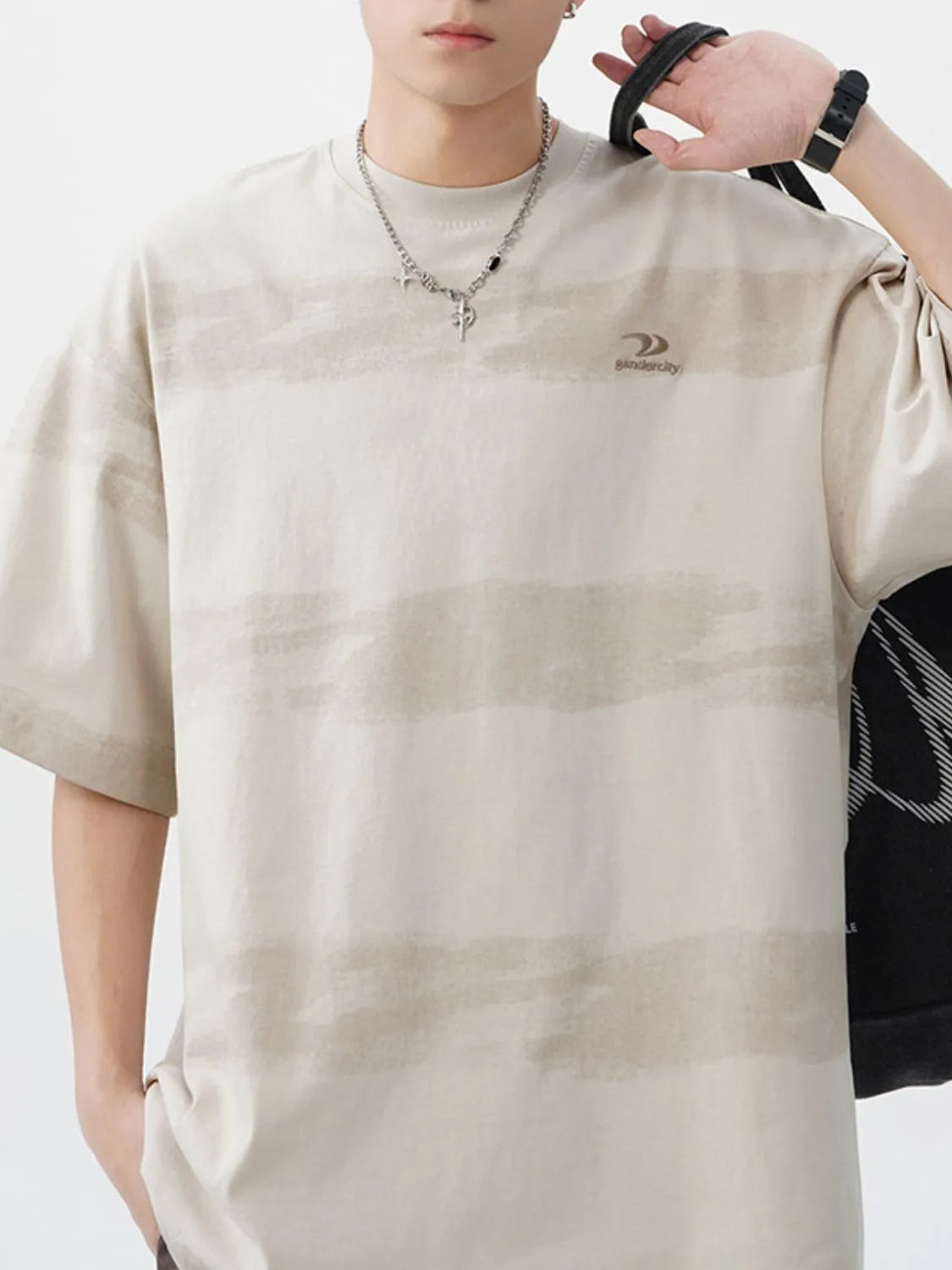 Men's Plus Size Basic style Round Neck Striped T-Shirt NicholesGifts