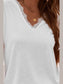 Lace Detail V-Neck T-Shirt nicholesgifts