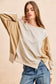 BiBi French Terry Color Block Top With Open Seam Detail Trendsi