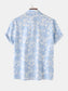 Men's Printed Short Sleeve Button-Up Shirt nicholesgifts