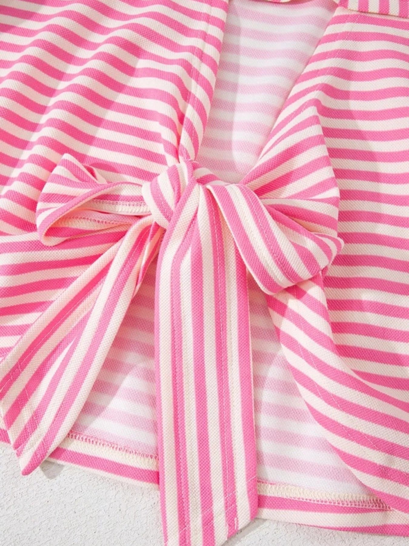 Striped Back Bow Tie T-Shirt nicholesgifts