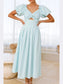 Sweetheart Neck Puff Sleeve Dress nicholesgifts