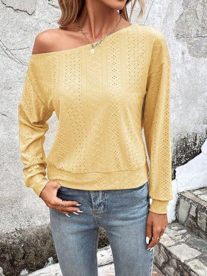 Eyelet Dropped Shoulder Blouse nicholesgifts