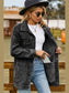 Buttoned Collared Neck Denim Jacket with Pockets nicholesgifts