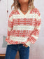 Contrast Ribbed hem Long Sleeve Sweater nicholesgifts