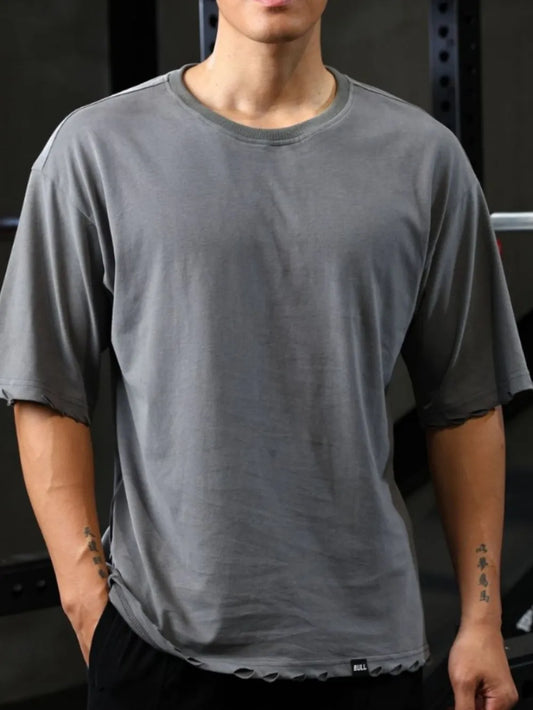Men's Plus Size Round Neck Half Sleeve T-Shirt Trendsi
