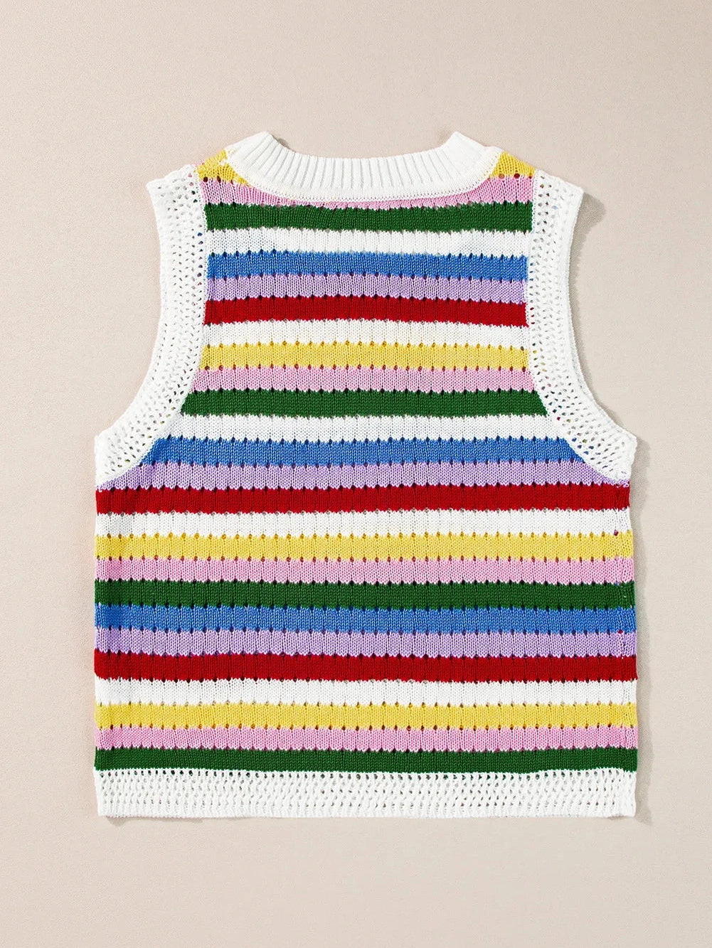 Contrast Round Neck Sweater Vest nicholesgifts