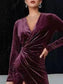 Velvet Ruched Slit Midi Dress nicholesgifts