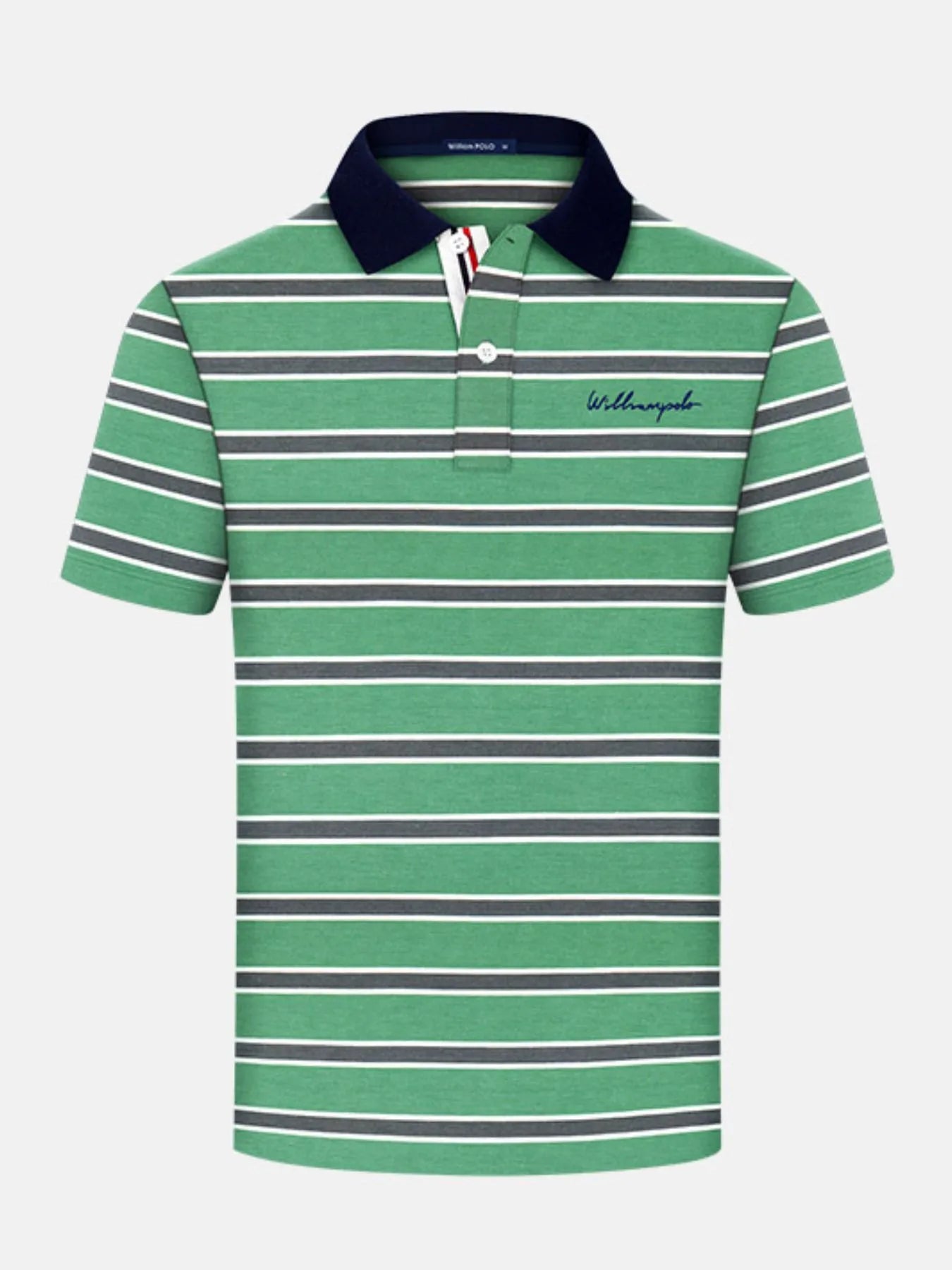 Men's Plus Size Striped Short Sleeve Polo Shirt NicholesGifts