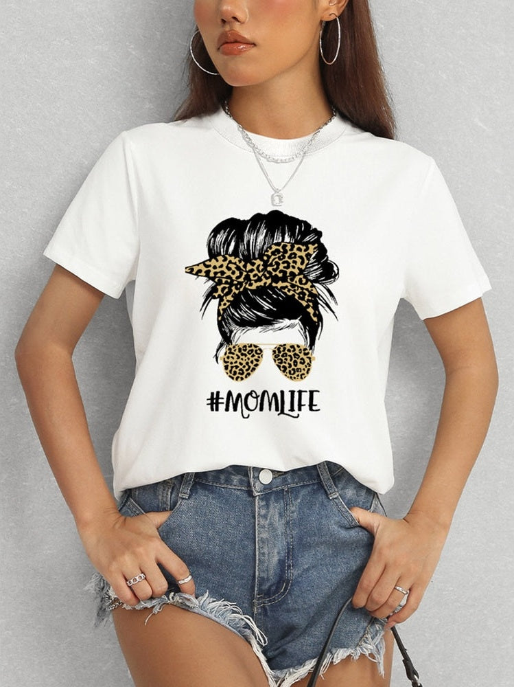 MOMLIFE Round Neck Short Sleeve T-Shirt nicholesgifts
