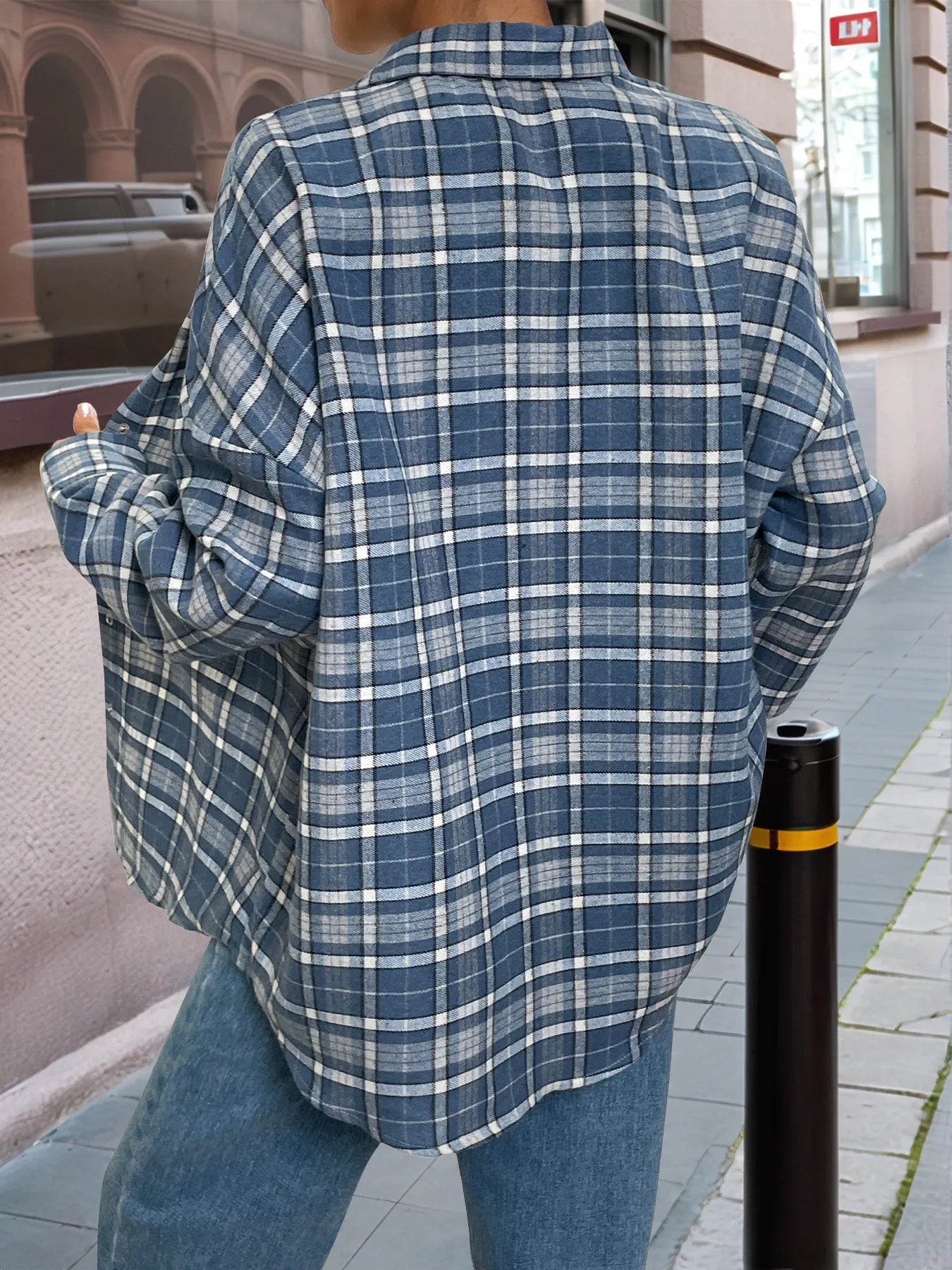 Plaid Button Up Long Sleeve Shirt Trendsi