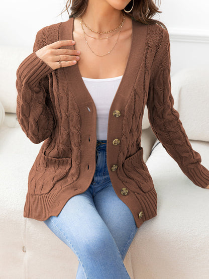 Button Down Cable-Knit Cardigan nicholesgifts
