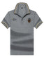 Men's Plus Size Striped Collar Embroidered Detail Polo nicholesgifts