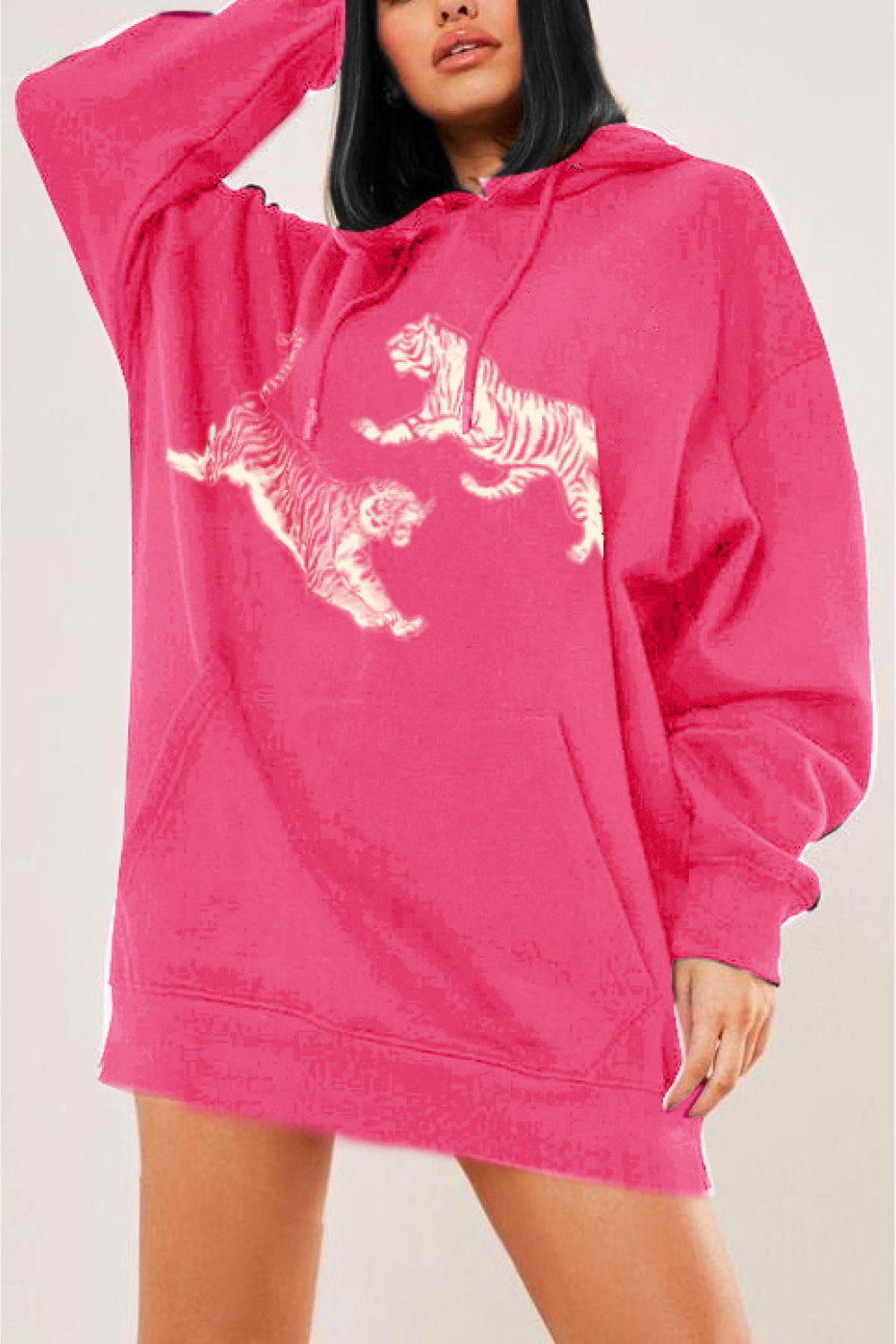Simply Love Simply Love Full Size Dropped Shoulder Tiger Graphic Hoodie NicholesGifts
