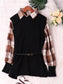 Plaid Long Sleeve Sweater Dress nicholesgifts