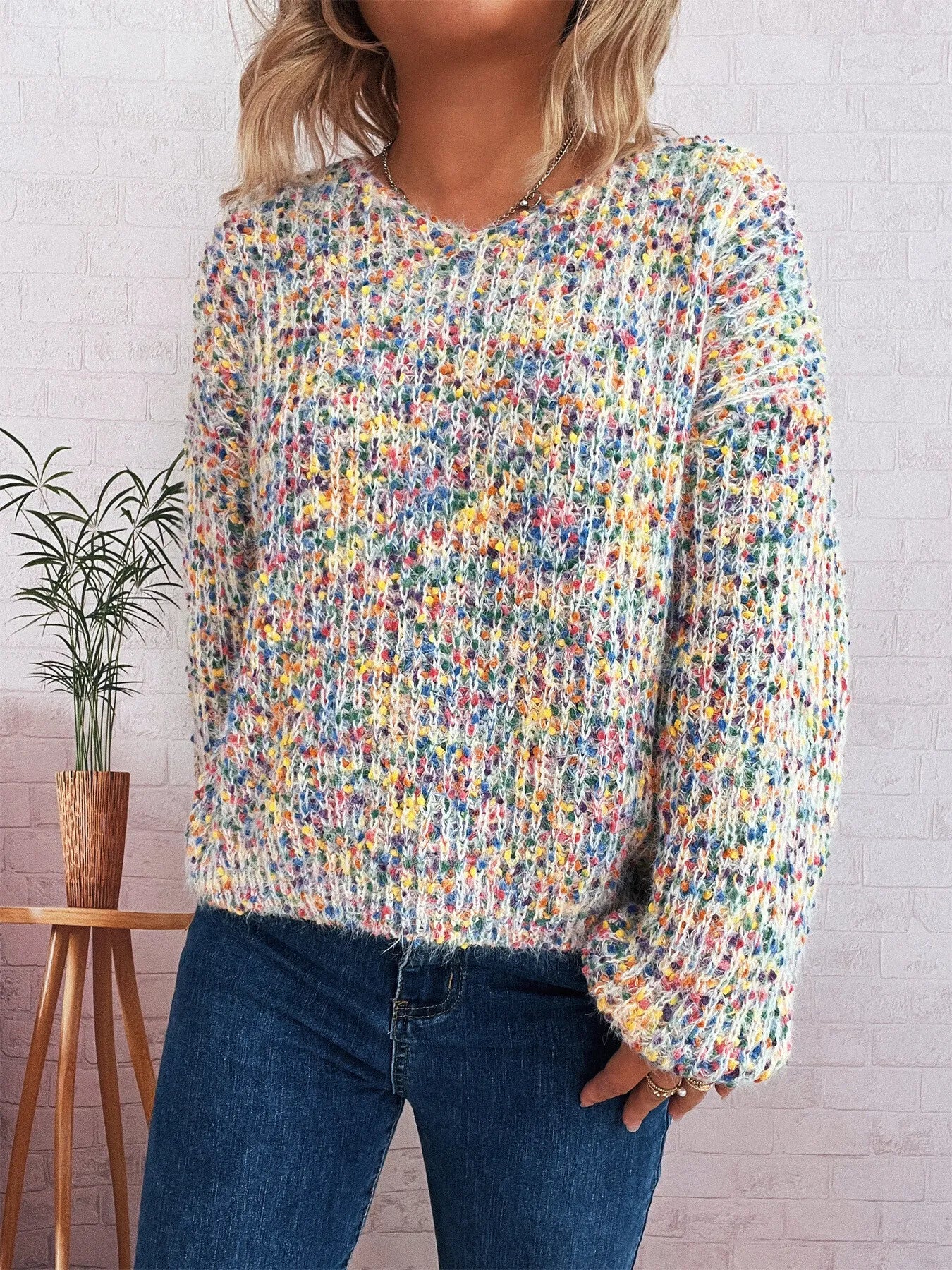 Colorful Long Sleeve Sweater