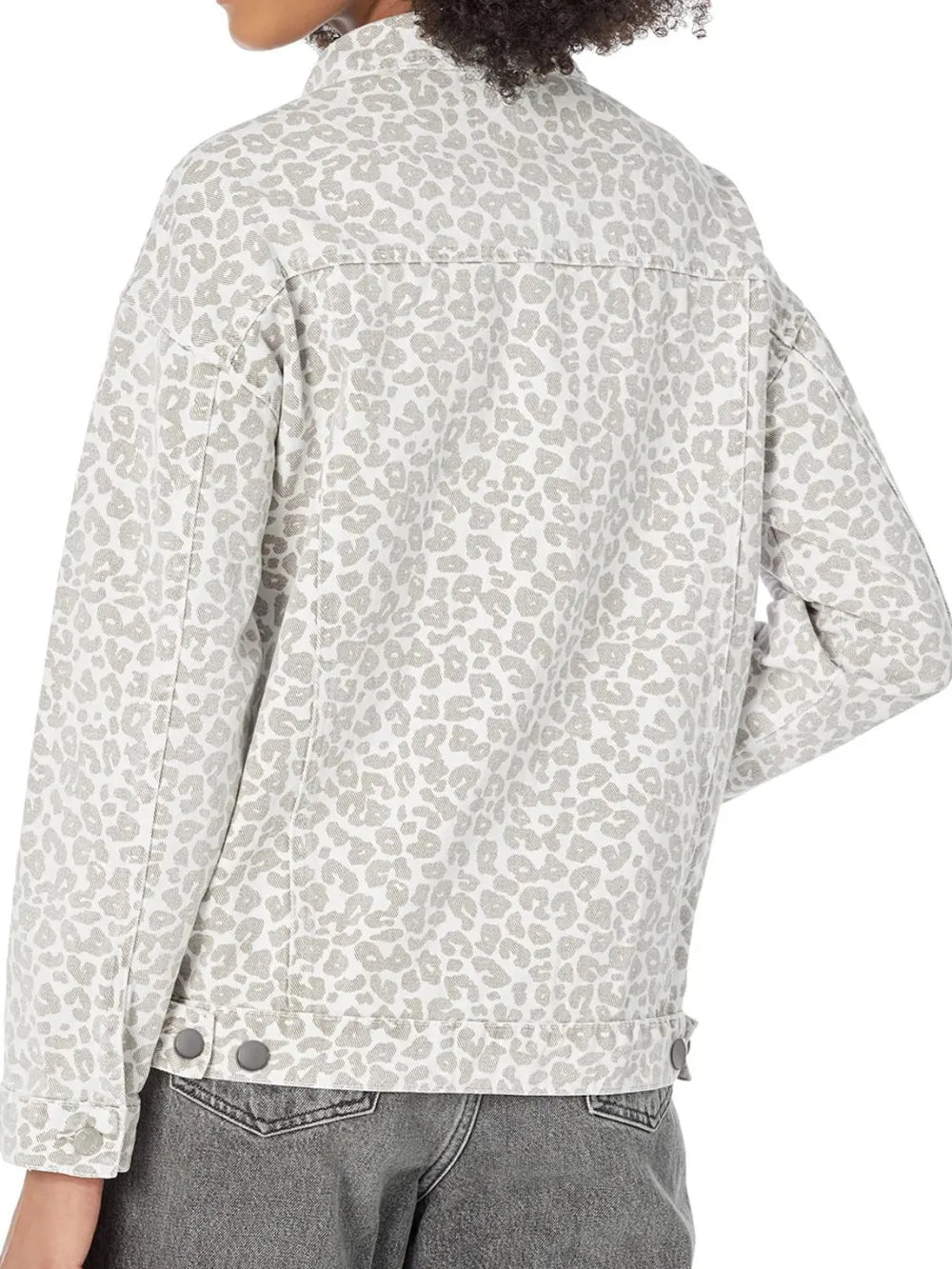 Leopard Button Up Long Sleeve Denim Jacket nicholesgifts