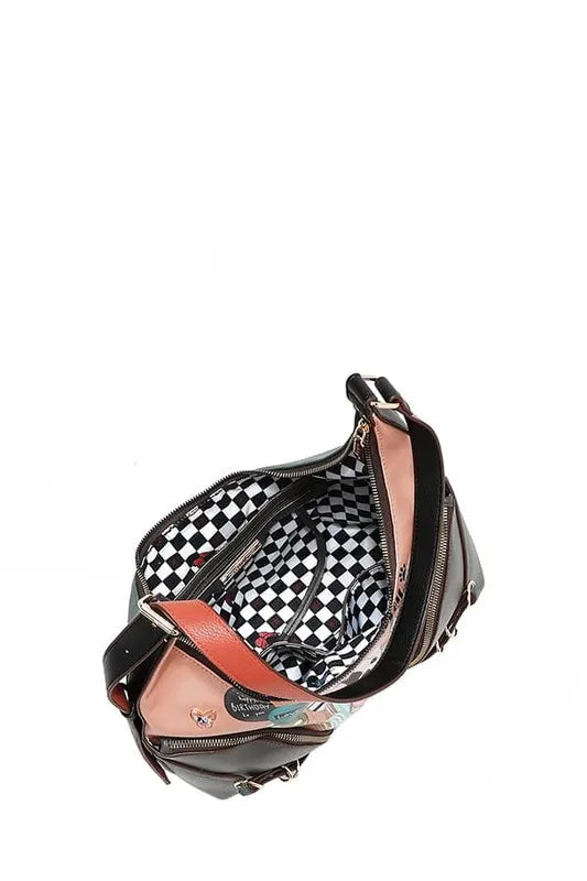 Nicole Lee USA Party King Shoulder Bag with 2 Accessory Pockets Front Trendsi