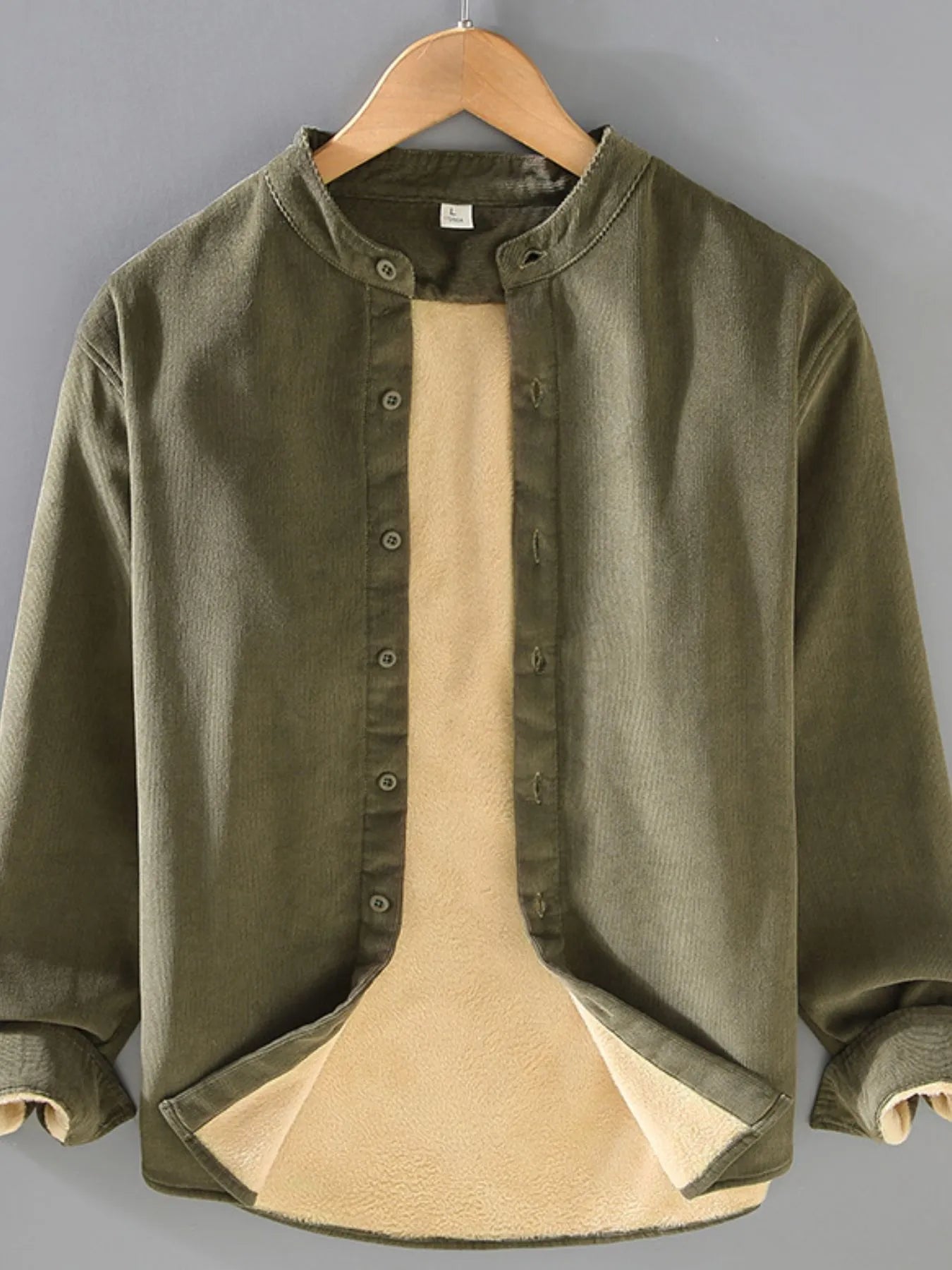 Men's Plus Size Button Up Long Sleeve Jacket