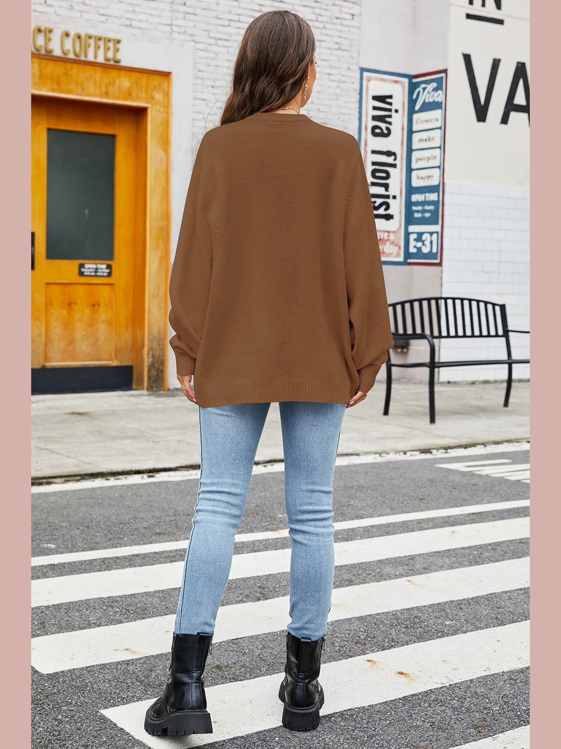 Round Neck Long Sleeve Sweater Trendsi