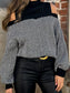 Women Perfee Mock Neck Cold Shoulder Sweater nicholesgifts